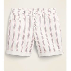 Old Navy Mid Rise Stripe Denim Shorts Size 8